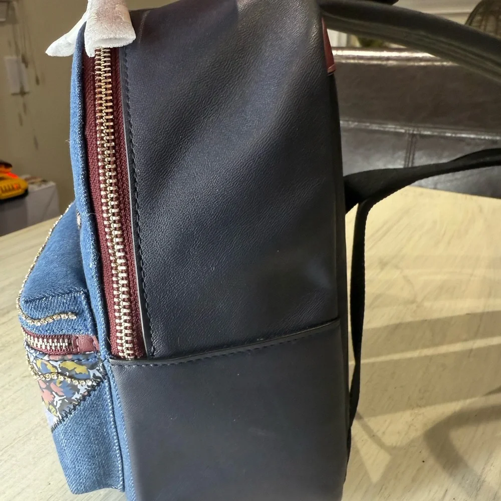 Coach Mini Charlie Denim Star Patchwork Backpack